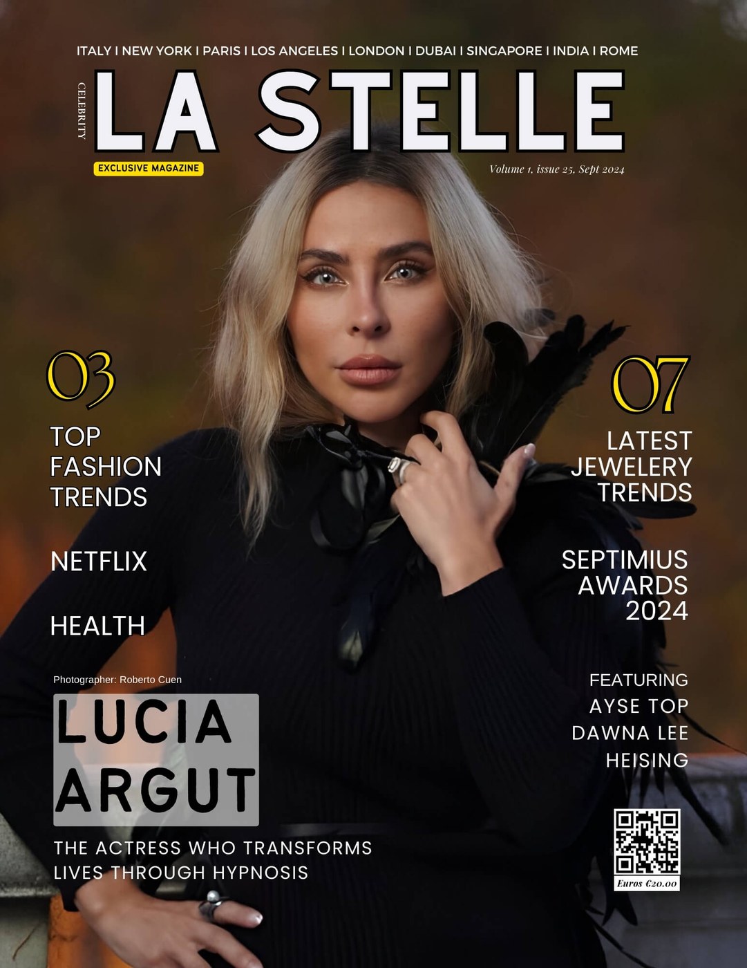 Lucia Argut on La Stelle magazine cover